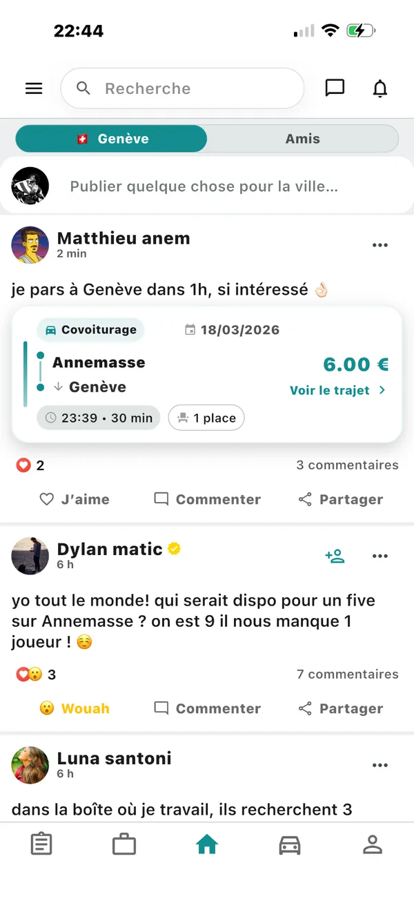 Capture d'écran de l'app Lana : communauté locale